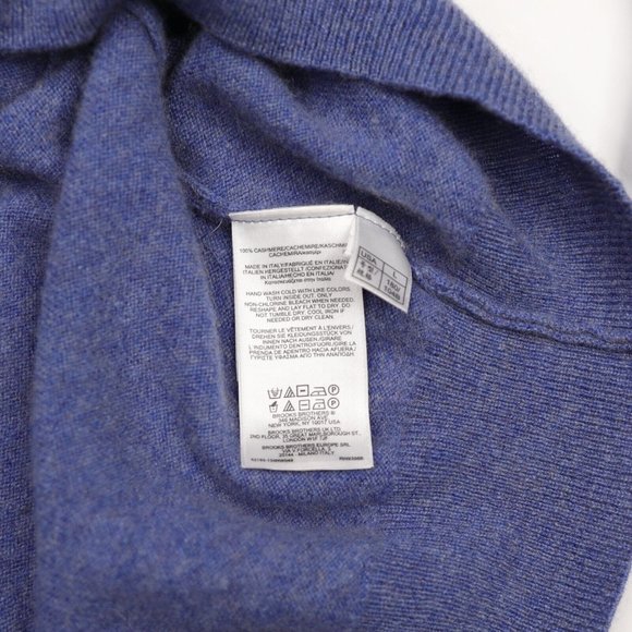 Brooks Brothers 2-Ply Scottish Cashmere Sweater Size Large V-Neck Pullover Blue - Picture 7 of 7